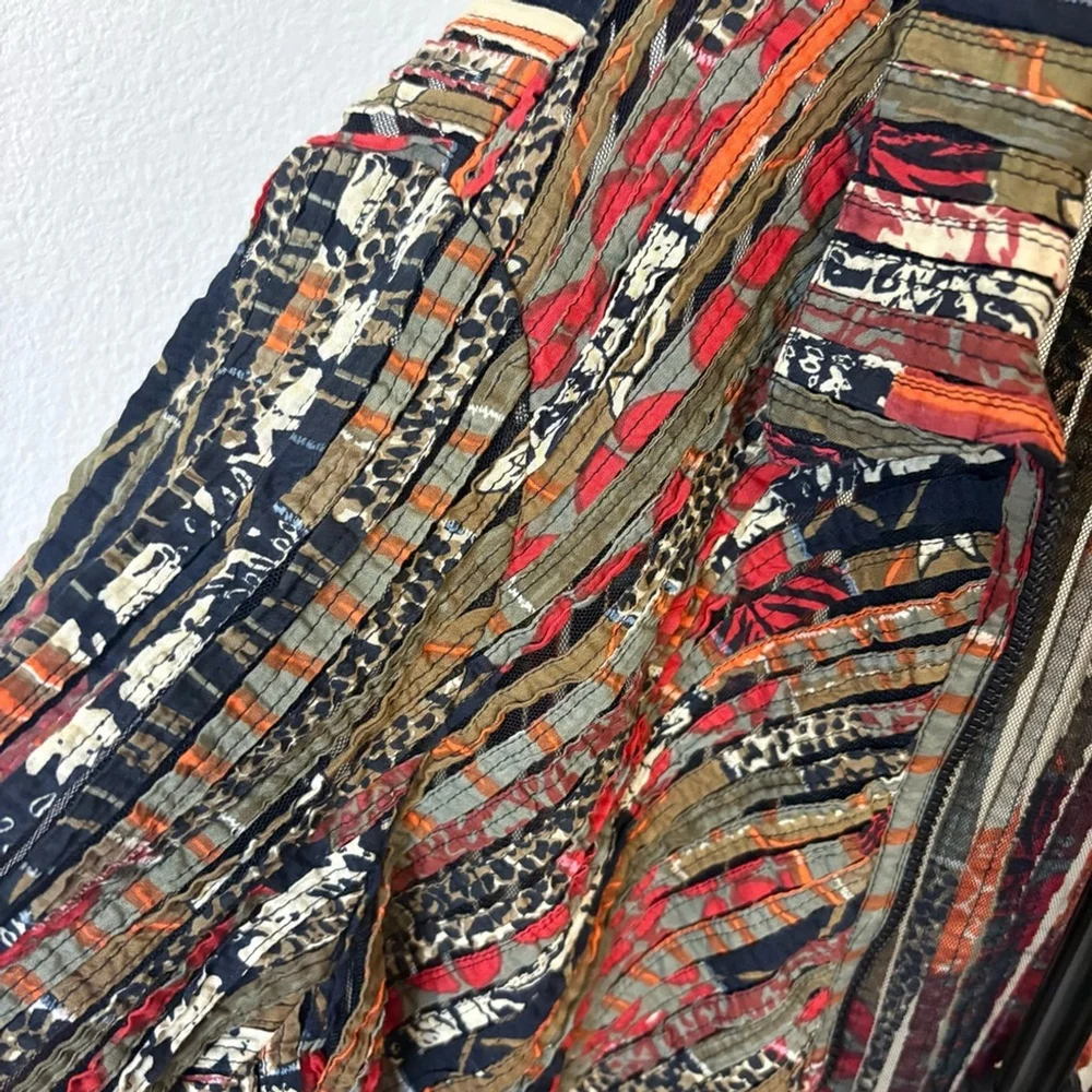Multiples Multicolor Patchwork Jacket Boho Festive Women’s Size Large - Picture 5 of 8